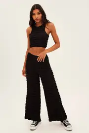 Ally Fashion Black Wide Leg Pants - Size 8, Women's Wide Leg Pants