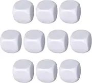 Dry Erase Dice - 10X Acrylic Rounded White Cubes Blocks - White Acrylic Uniform Blank Dice Cubes for Classroom Board Games, Sticker, Math Counting Teaching