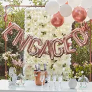 Engaged Balloon Bunting with Tassels & Rings Rose Gold 16" PK7