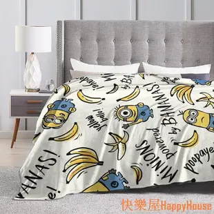 快樂屋Hapyy House小小兵超柔軟的微絨毛毯印花圖案, 時尚, 保暖, 柔軟, 床和沙發毯