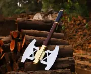 Custom Handmade Stainless Steel Gimli Battle Axe With Genuine Leather Sheath