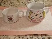 Campbell’s Kid Soup Mug/bowl 16oz VTG 1998 Houston Harvest + 1994 Soup Mug- New