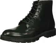 Calvin Klein Men's Fenton Box Leather Combat Boot Evergreen, Size 11