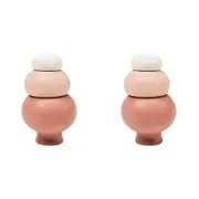 2x Urban Products Nesting Pebble Bowls Home Shelf Room Decor Dusty Rose 14cm