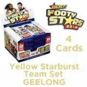 2018 AFL SELECT FOOTY STARS YELLOW STARBURST SET 4 CARDS - GEELONG