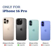 iPhone 16 Pro Lens Flip Stand Case Cover: Transparent, Magsafe Compatible, Durable Design - White