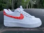 New Nike Air Force 1 Low Orange Paisley (W) Size 5.5 (DJ9942-102)