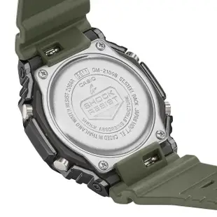 【CASIO 卡西歐】G-SHOCK 農家橡樹 時尚金屬八角雙顯腕錶 母親節 禮物(GM-2100B-3A)