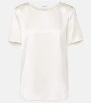 [Max Mara] Max Mara Dida silk satin T-shirt UK 14 white
