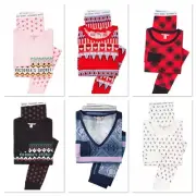 NWT Victoria's Secret 2pc Pajama The Thermal PJ Set Red Plaid Blue XS S M L XL