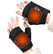 USB Winter Gloves,Warm USB Heated Gloves Fingerless Winter Gloves - Portable Touchscreen Writing Gloves Rechargeable Hand Warmer for Women
