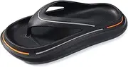 [KECELWEL] Lightweight Thong Flip Flop, Slide Sandal for Both Man & Woman, Non Slip Soles|1 Pair,Black,43