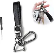 1 PCS Leather Car Keychain - Premium Keyring Compatible with Car Keychains,360 Degree Rotatable with Anti-Lost D-Ring,Screwdriver,Universal Key Chains for Key Fobs for Men and Women