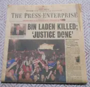 Riverside CA Press-Enterprise Newspaper Bin Laden Dead May 2, 2011 California