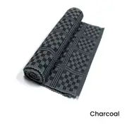 Checkered Cotton Ribbed Table Runner 33 x 150 cm