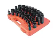 Sunex 2668 39pc 1/2" Dr. SAE Master Deep and Standard Socket Set