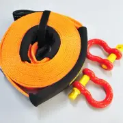 1X 8000Kg*9m Snatch Strap + 2X Rated Red Shackle 4WD OFF ROAD George4x4