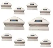Solar Post Cap Light 10 Pcs 6x6 Solar White Color Square 5 LED Bulbs Fence Light