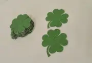 Shamrock Die Cut outs green glitter count of 30 four leaf clover St Patricks Day