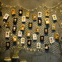在飛比找松果購物優惠-美式風格卡紙照片牆創意網格麻繩掛牆網紅裝飾 (6折)