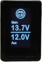 Touch Screen Dual Volt Meter Battery Monitor Voltage Gauge Light Blue LED for Toyota Landcruiser Prado RAV4 Hilux Suzuki Jimny Ford Ranger and More
