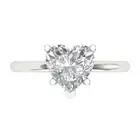 2 ct Heart Cut Statement Bridal Promise Ring 14k White Gold White Sapphire