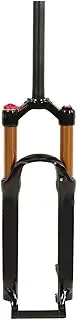 XIASABA 26in Bike Air Suspension Fork Straight Steerer Manual Lockout Mountain Bike Front Forks Bicycle Shock Absorber Front Fork Gold Aluminum Alloy High Strength Not Easy to BRE