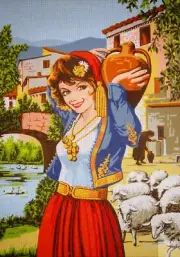 "Welcome" Printed Canvas or Threads Needlepoint Tapestry Kit C1833