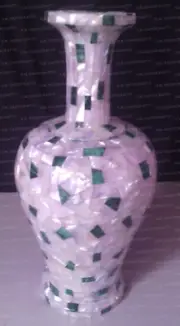 30" Marble Vase Pot Mop Shell inlay table pot Home Decor Art & Collectibles