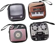 [Holibanna] 4pcs Mini Coin Bag Cartoon Change Purse Storage Bags Portable Multifunctional Storage for Boy Girl Durable Wear-Resistant Design Includes Tv Radio Projector Piano Styles