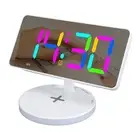 Mirror Desk Clock Digital Alarm Clock Large Display For Bedroom