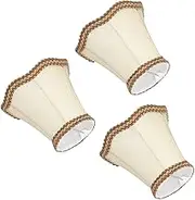 Fdit 3Pcs Gold E14 Clamp/Holder On Lamp Shade - Modern Fabric Candle Chandelier Lampshade for Home