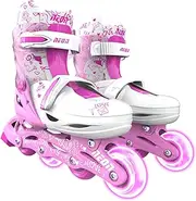 Yvolution Neon Kids Inline Skates with LED Light-Up Wheels – Adjustable Roller Skates for Boys & Girls Ages 5+ – Fits US Sizes 12-2 & 3-6