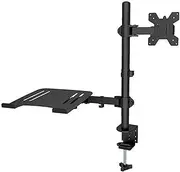 Listed TV Mount Dual LCD Monitor Desk Mount, Black Fully Adjustable 10 to 32 Inch Single Monitor and Laptop Desk Mount Combo, Fits Up to 17 Inch Laptops Motion TV Bracket