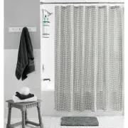 Mainstays 15-Piece Bath Set, Gray Flannel w/Caddy, Shag Rug, Curtain and Hooks