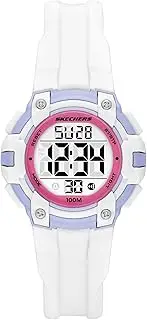 [Skechers] Women's Anoka Digital White Polyurethane Watch, White