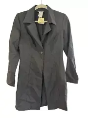 City triangles Ladies Longline Black & Gray Button-Up Blazer Coat Size 7