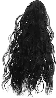 Baluue Clip Ponytail Wig Human Ponytail Extension Curly Wavy Hair Piece for Women Natural Texture