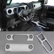 White Center Console Gear Shift Cover Trim Kits For Jeep Wrangler JL JT 2018+