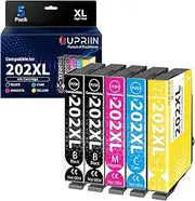 [UPRIIN] Remanufactured 202XL Ink Cartridges Replacement for Epson 202 XL Ink Cartridges for Workforce WF-2860 Expression Home XP-5100 (1 Black 1 Cyan 1 Magenta 1 Yellow,4 Pack)
