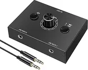 3.5mm Stereo Audio Switch Audio Switcher Passive Speaker Headphone Manual Selector Splitter Box Audio Sharing