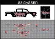 Hot Wheels (1/64), 55 Gasser "Thunder" Waterslide, Printed White First, Decals