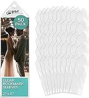 50 Premium Vinyl Photo Booth Bookmark Sleeves 2 1/4 X 6 1/4 for Wedding 2x6 inch Photo Booth Sleeve