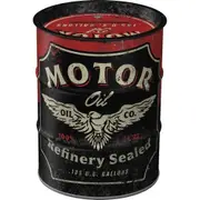 Nostalgic Art 11.5cm/600ml Round Money Box Oil Barrel Motor Oil Coin Storage