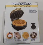 Nostalgia Mini Waffle Maker-Leopard Print-Circle Shaped Waffles-NIB