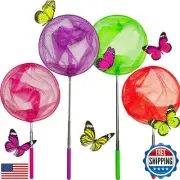 4 Pack Telescopic Butterfly Nets - Great for Catching Insects Bugs Fishing -