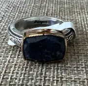 NWT Sundance Catalog Silver Gold “Scrolled Sapphire Ring” Size 9 $430
