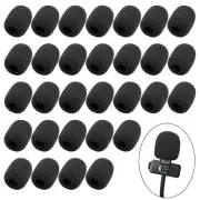 30Pack Mini Microphone Covers for Headset Lavalier Mic Foam Windscreen Mic Cover
