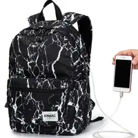 在飛比找蝦皮購物優惠-Kinmac 黑色大理石筆記本電腦包背包背包書包