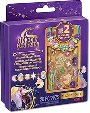 Make It Real: Unicorn Academy: Enchanted Charms Bracelet Kit - 20pc DIY Jewelry Craft, Make 2 Charm & Bead Bracelets, Netflix Series, Girls & Kids 8+